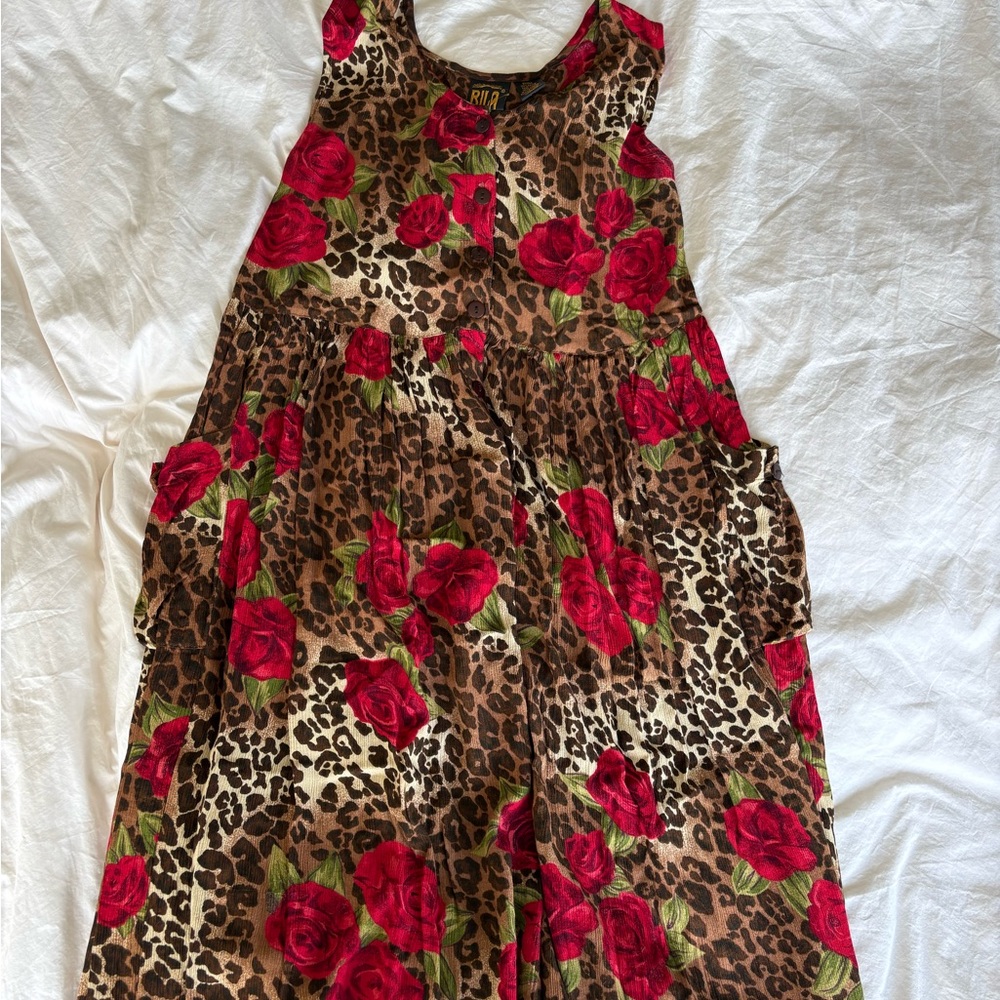 Floral Leopard Print Dress